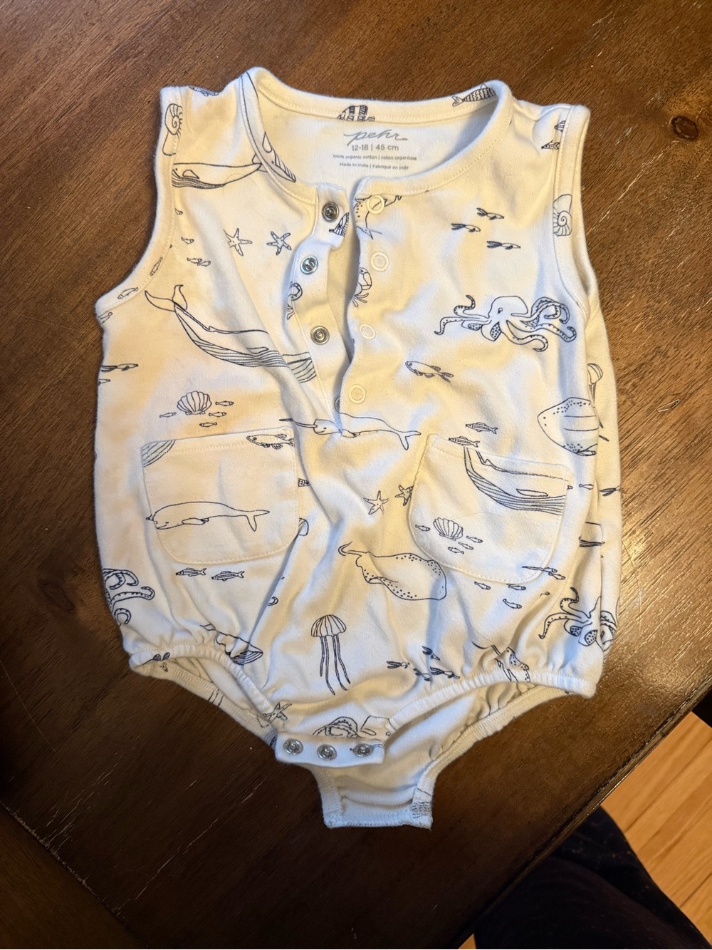 Pehr bubble romper ocean print 12-18 months